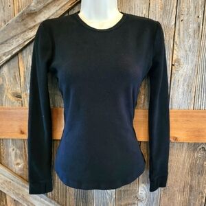 CUDDLDUDS BLACK SMALL SWEATSHIRT FLEECE LONG SLEEVE W/THUMB HOLES Climate Right
